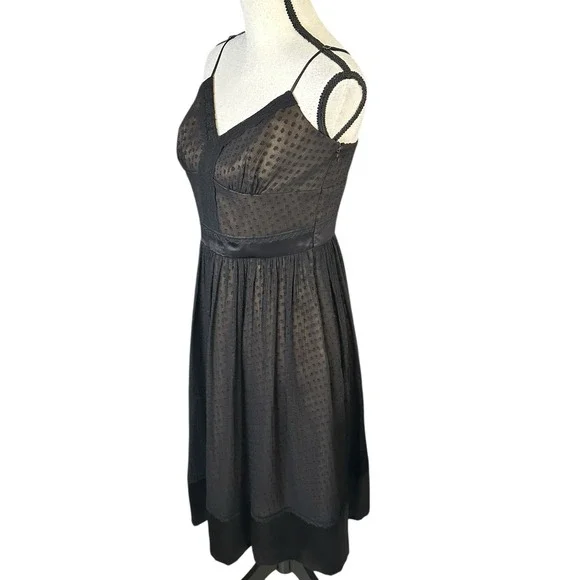 Laundry by Shelli Segal Black Silk Polka Dot Bra Top Cocktail Dress - Size 6 - Picture 3 of 15